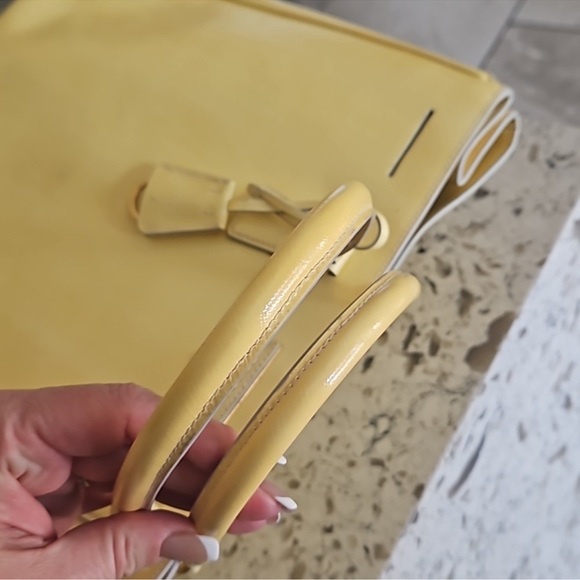 Prada Yellow Leather Tote Bag - Picture 9 of 11